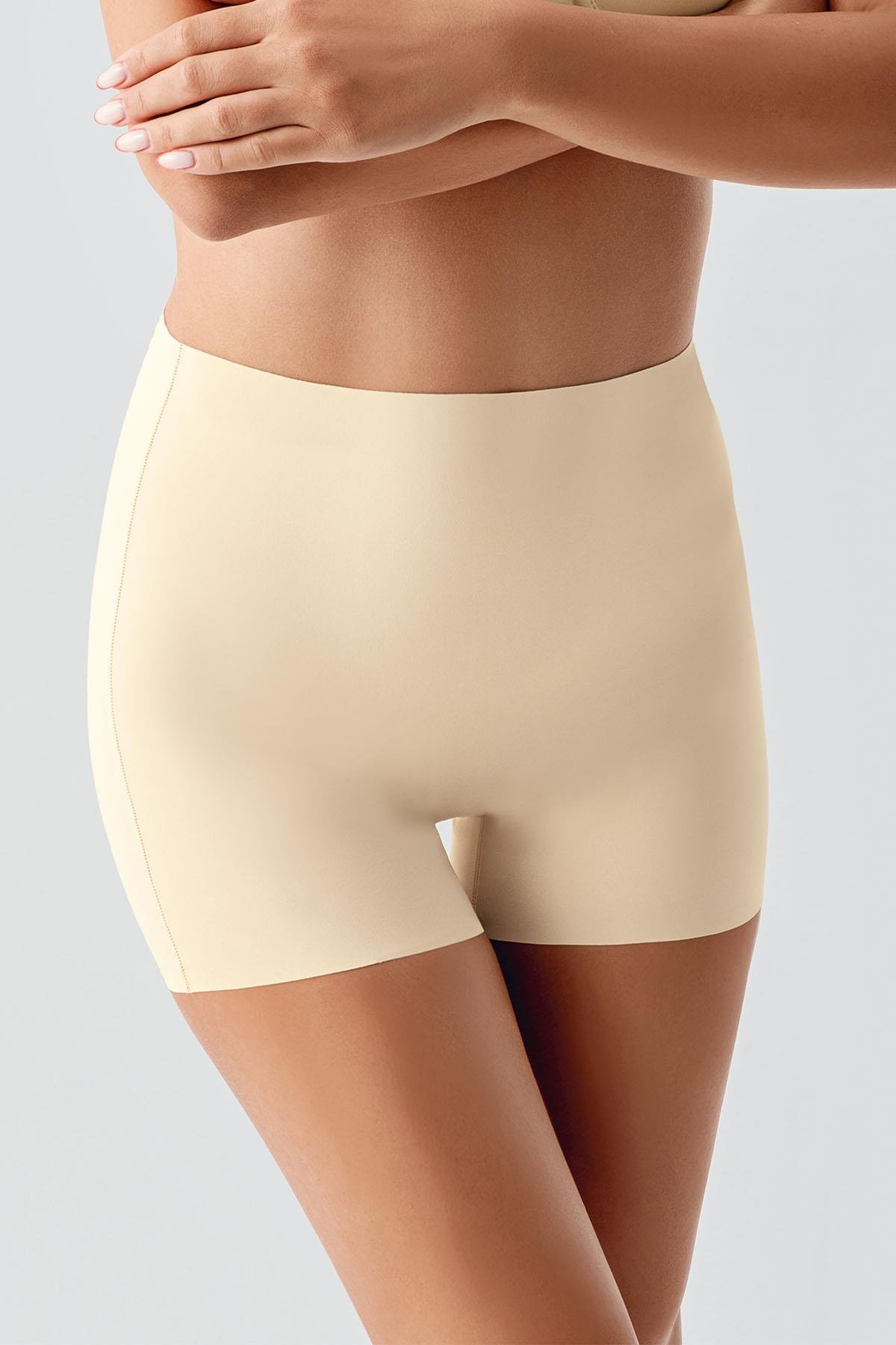 Non-Slip Waist Laser Cut Shorts C19205 Skin