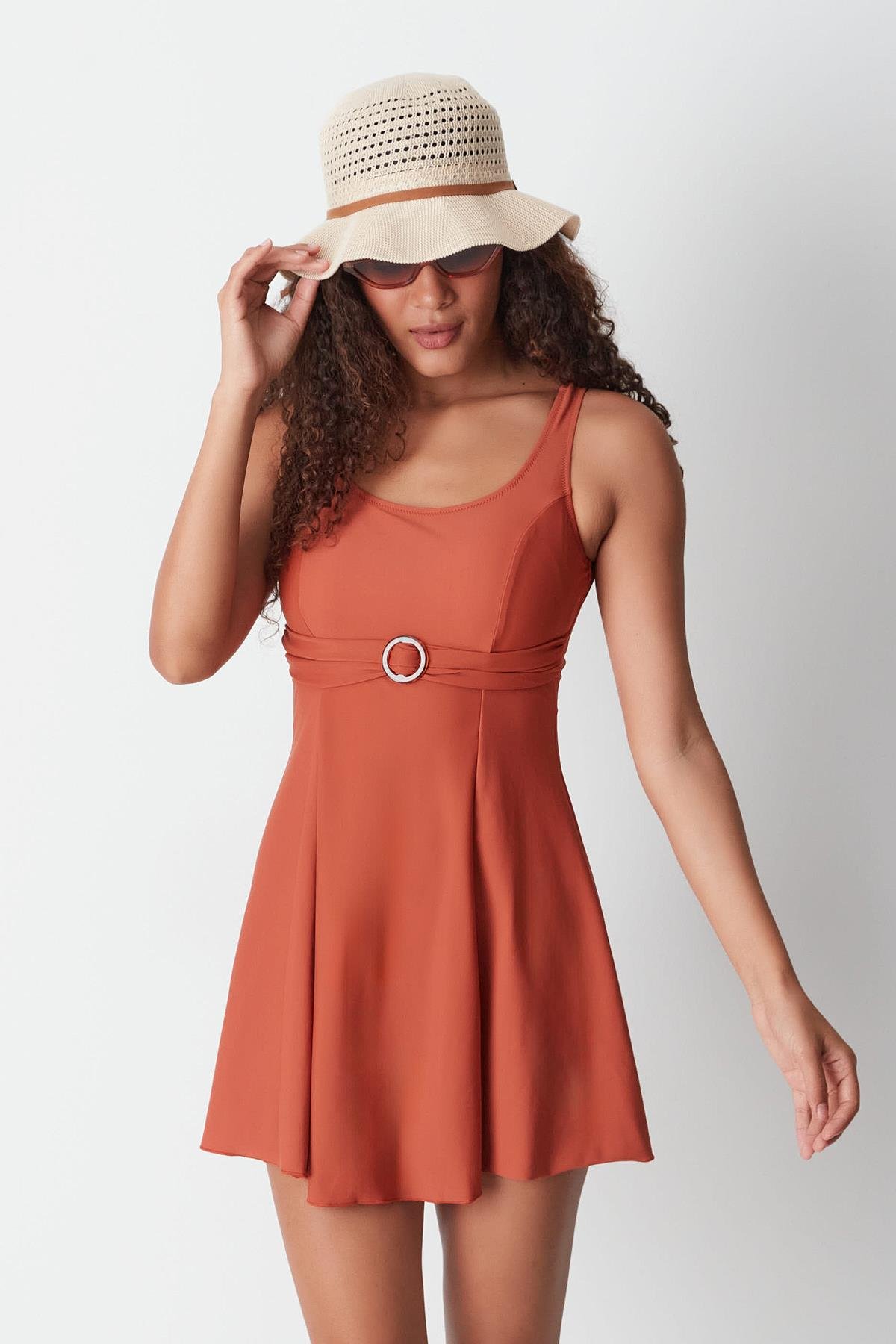 C&City Elbise Mayo 7546 Mint Yeşil Cinnamon