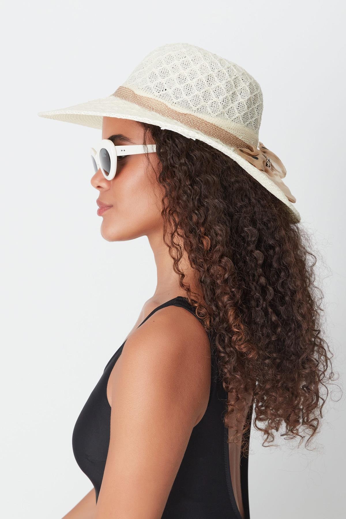 Mercerized Beach Hat T24740-04 Cream Color