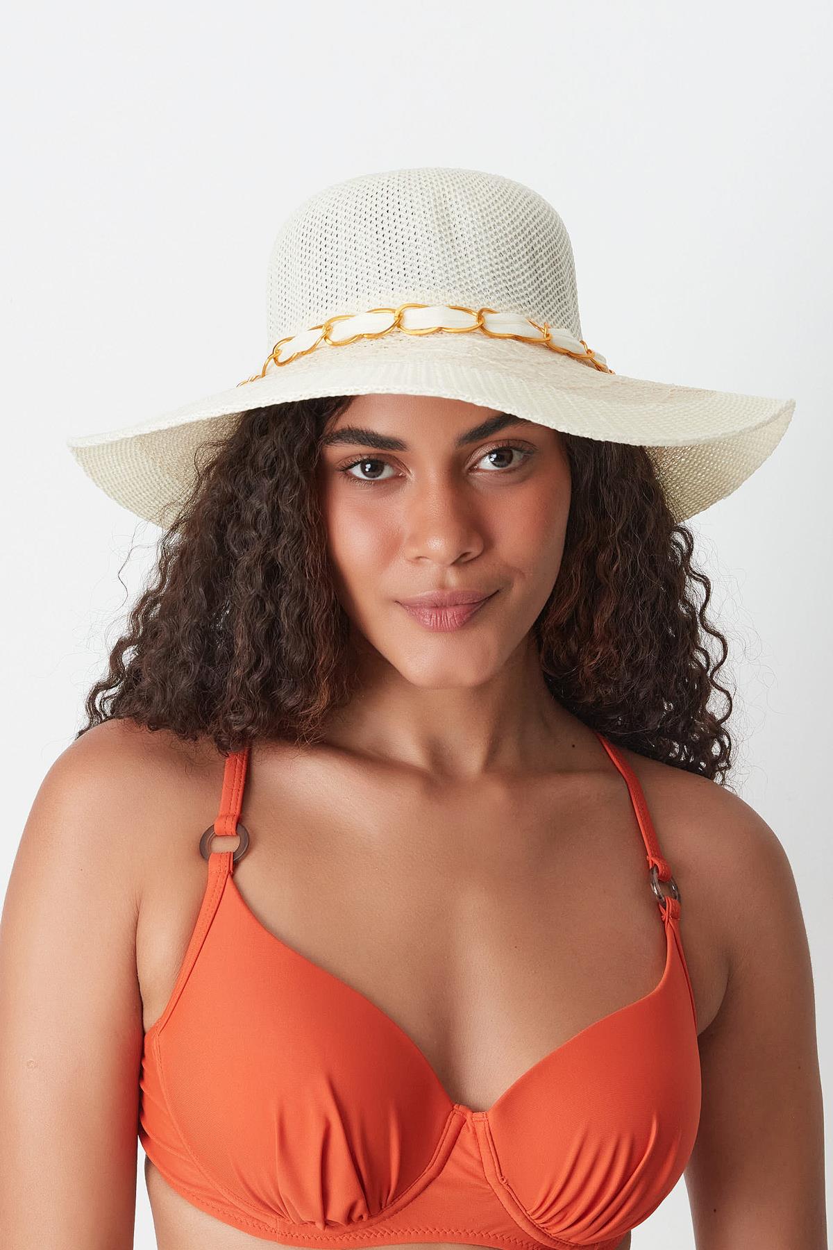 Mercerized Beach Hat T24740-05 Cream Color