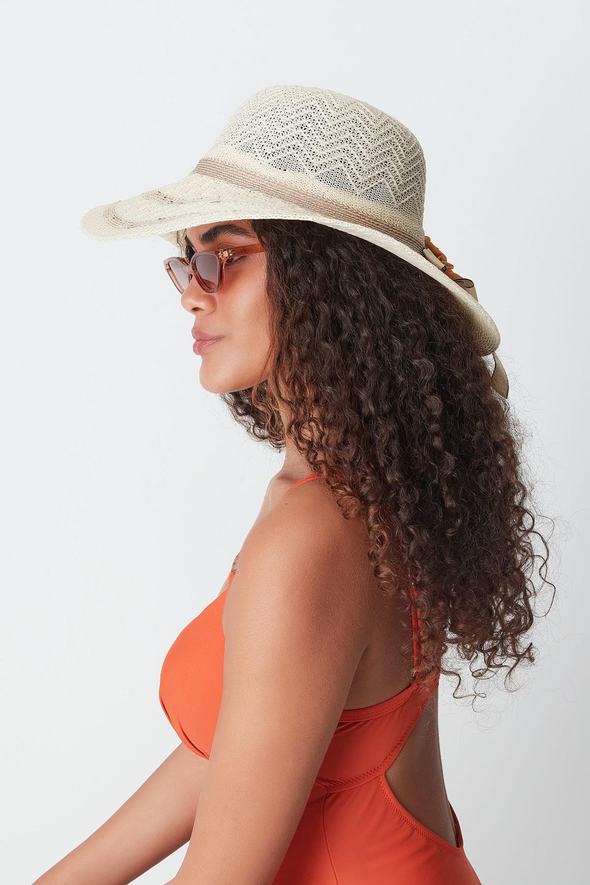 Mercerized Beach Hat T23740-15 Light Beige