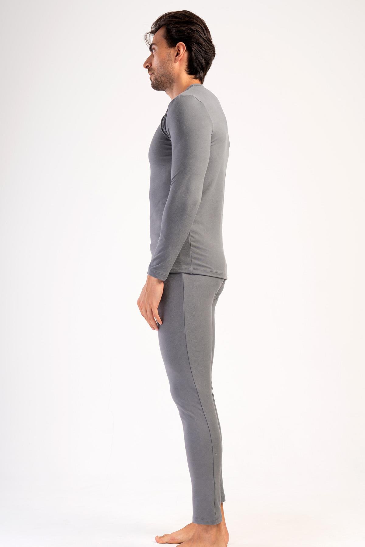 Erkek Uzun Kol Bisiklet Yaka Termal İçlik Takım 405153 / 409002 Füme