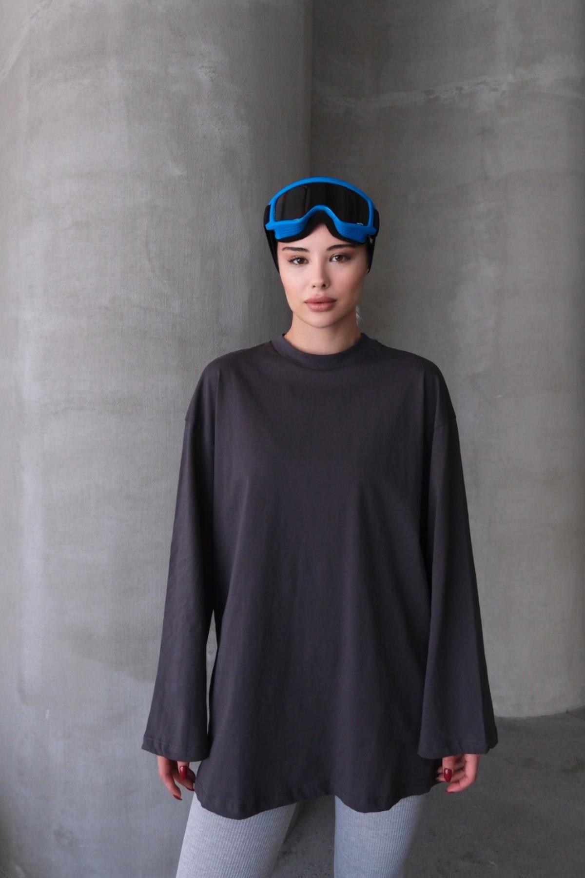 Geniş Kol Oversize 2'li Paket T-Shirt 964 Haki/Füme