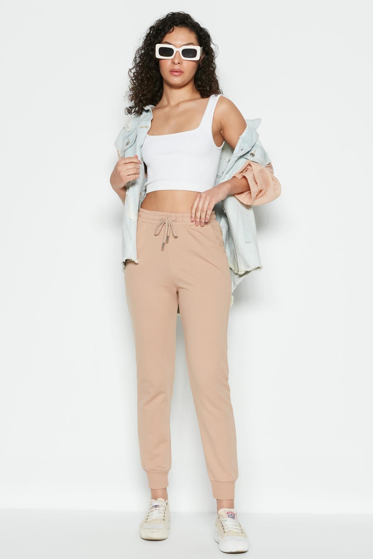 C&City Women Sweatpants 735 Milky Brown Color