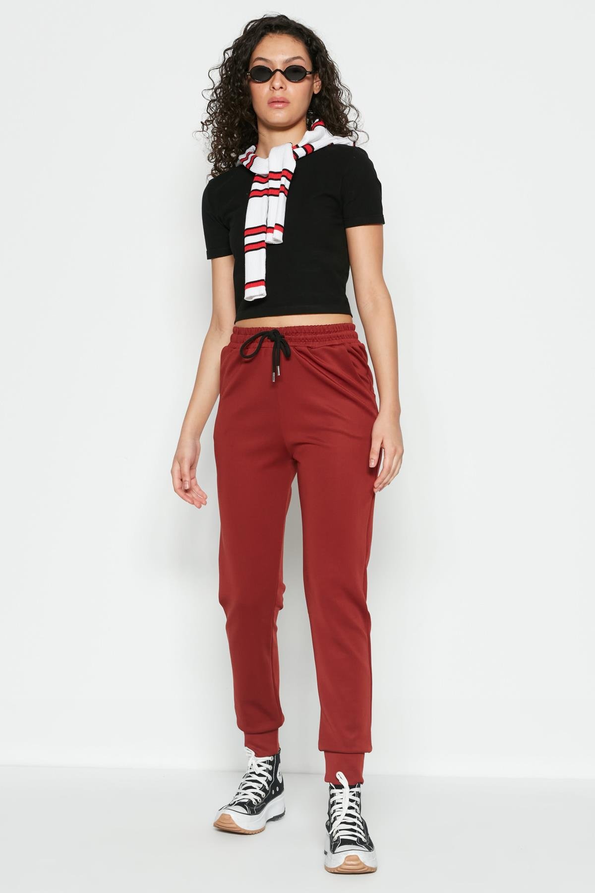 C&City Manşetli Paça Yandan Cepli Eşofman Altı 803 Füme Brick Color