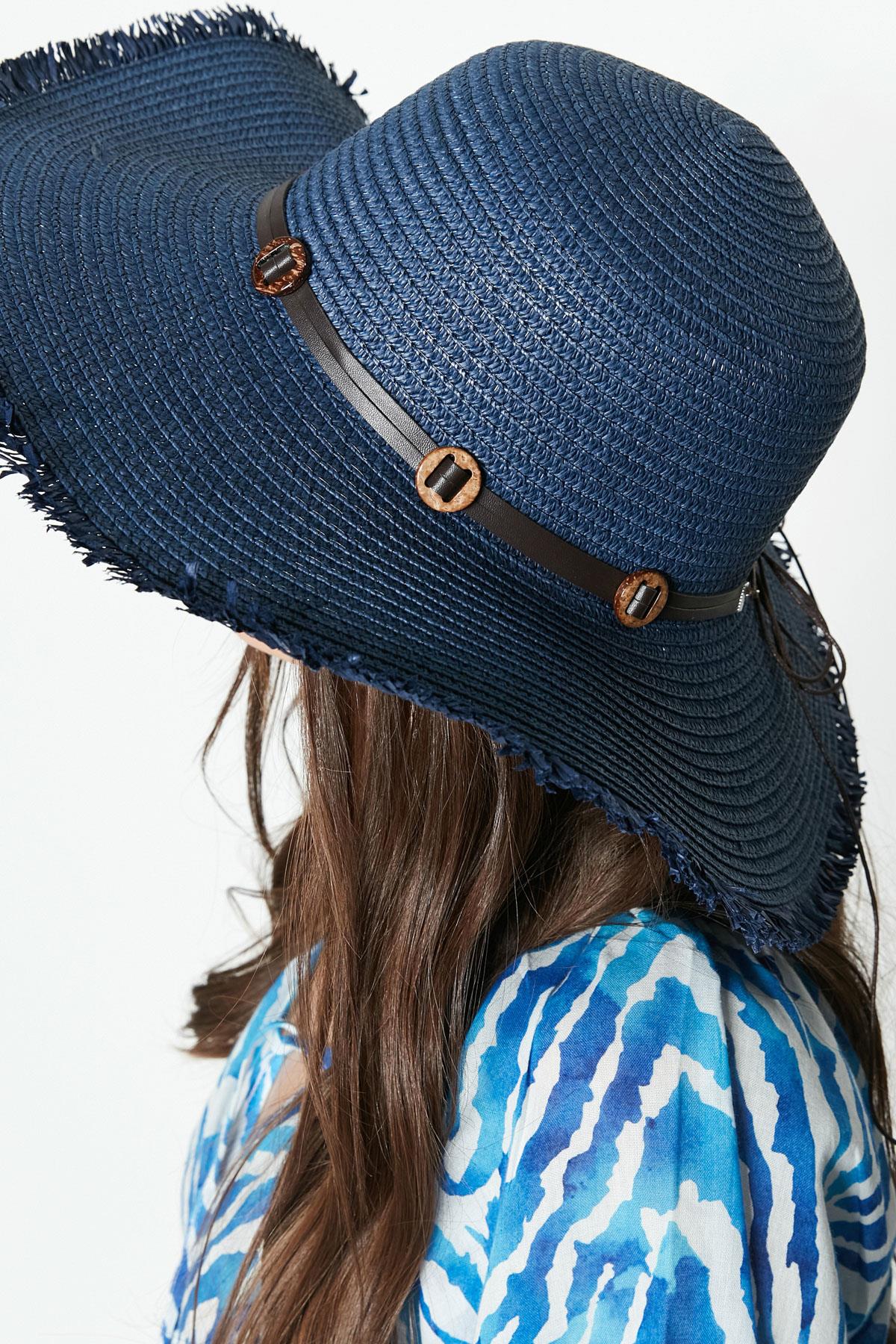 C&City Women Straw Hat Y23730-09 Navy Blue