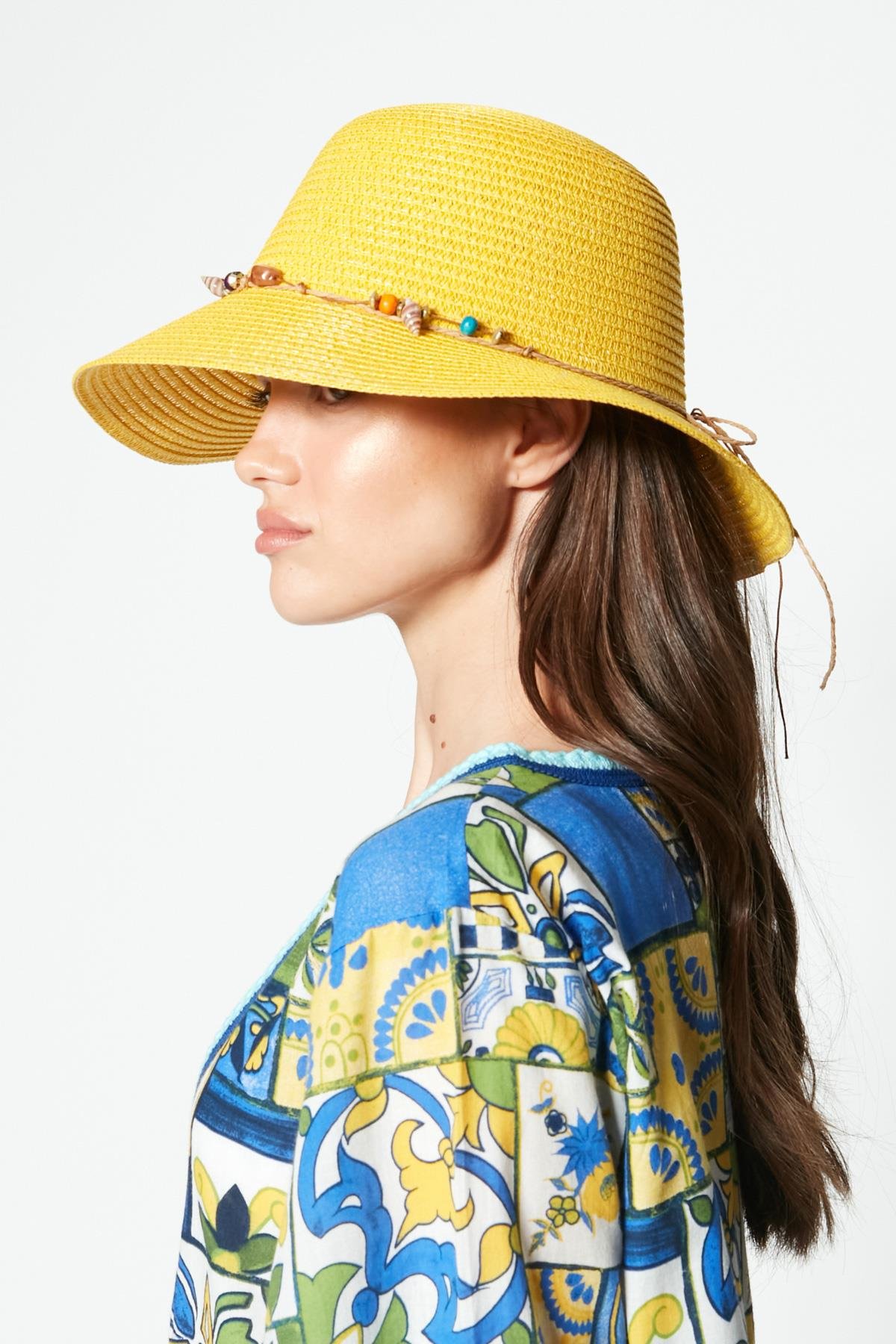 C&City Women Straw Hat Y23730-52 Yellow