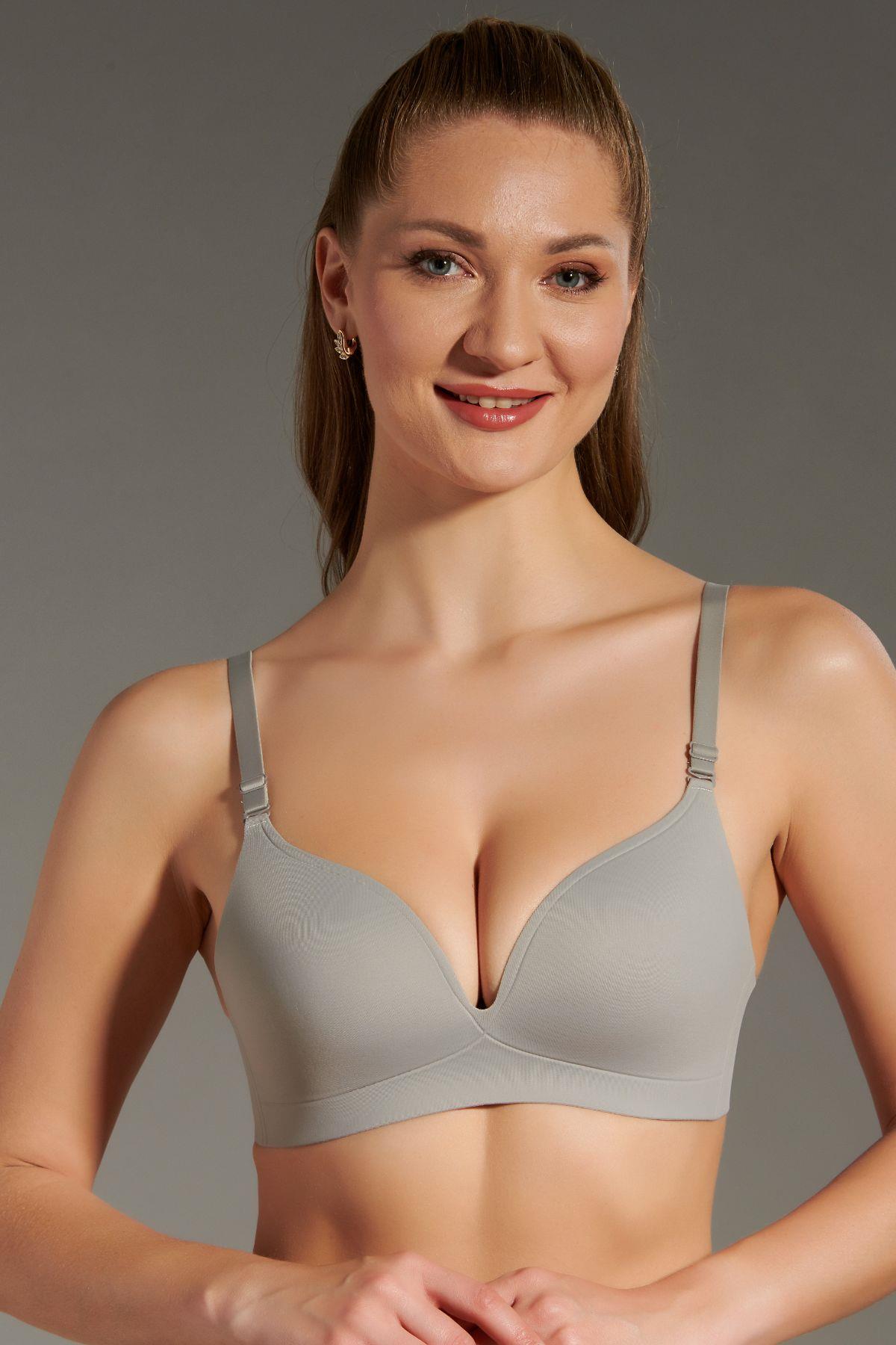 C&City Non-Wireless Seamless Laser Bra C26145 Light Grey