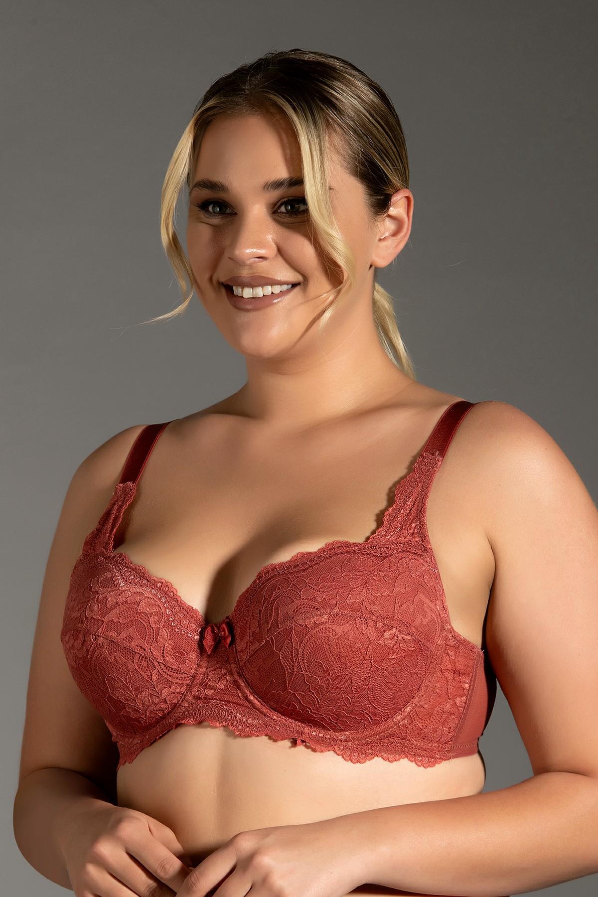 C&City Lace Unsupported Bra C18042 Brick Color
