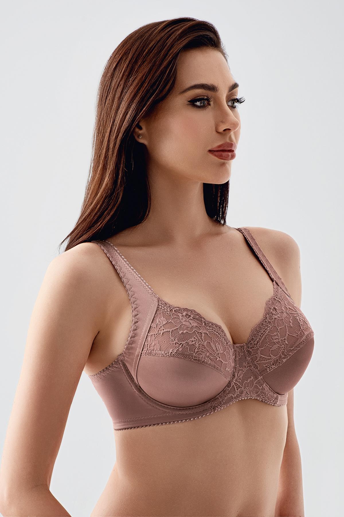 C&City Minimizer Bra with Lace Detail C12305 Mink