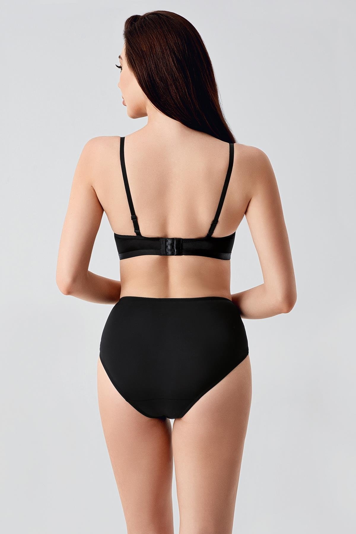 Unpadded Bra and Panty Set C14159 Black