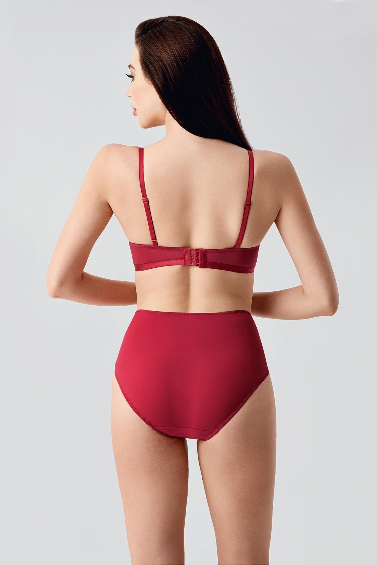 Unpadded Bra and Panty Set C14159 Burgundy