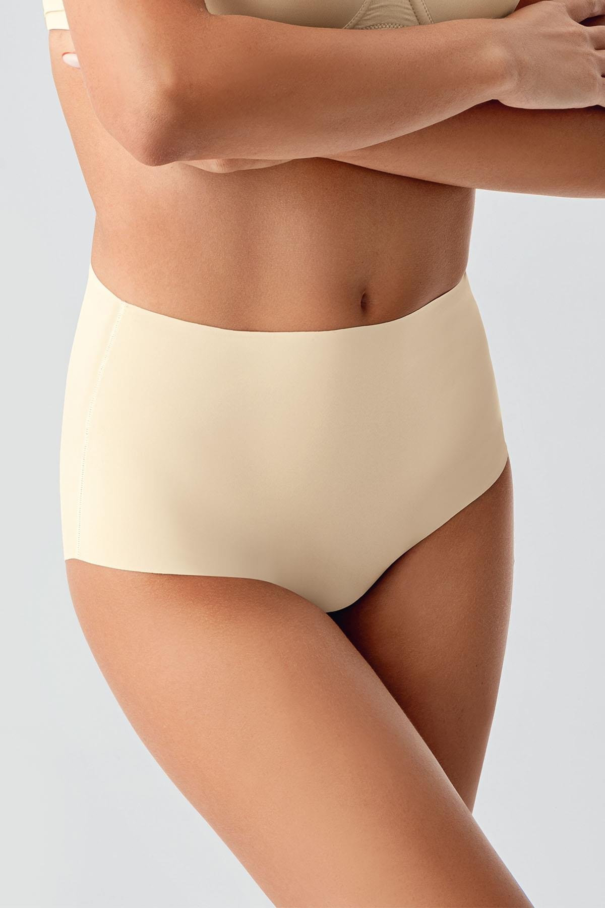 Plus Size Non-Slip High-Waisted Laser Cut Panties C19201 Skin