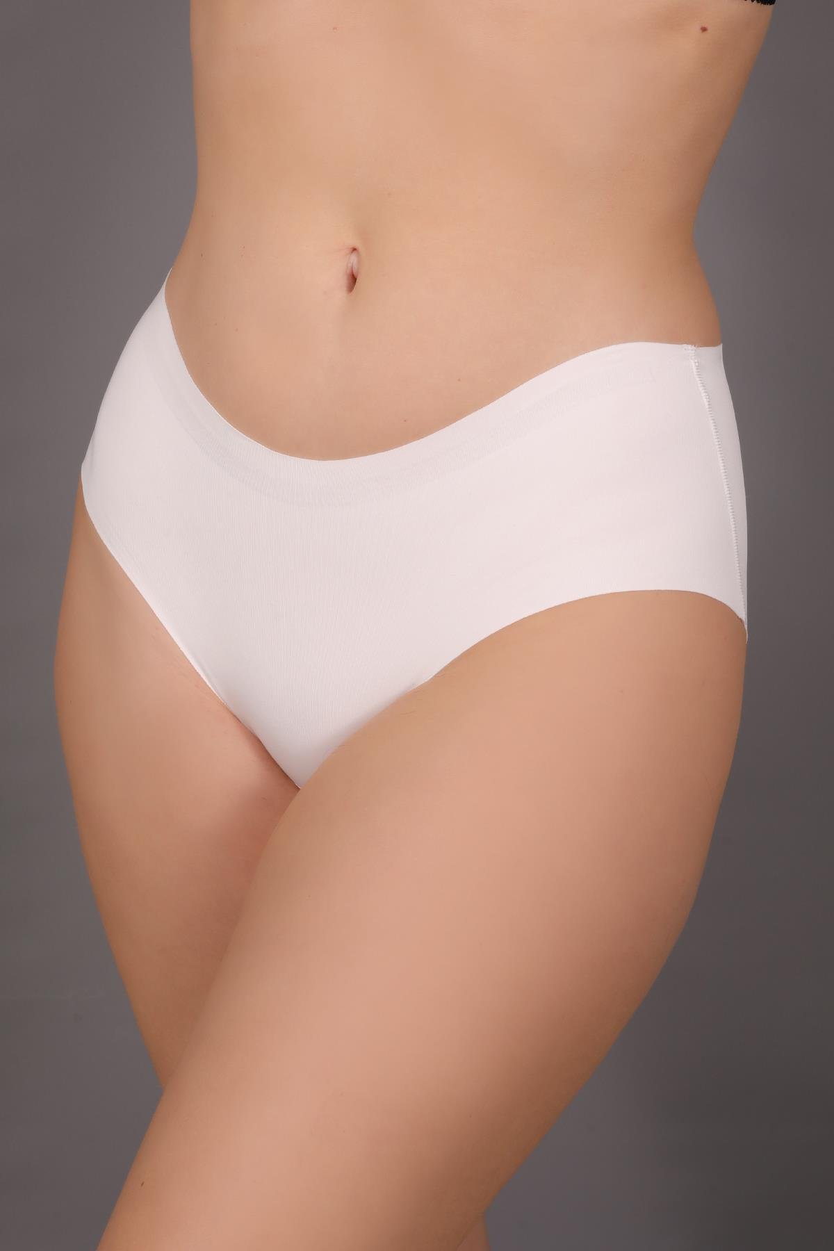 Plus Size Non-Slip High-Waisted Laser Cut Panties C19202 Ecru