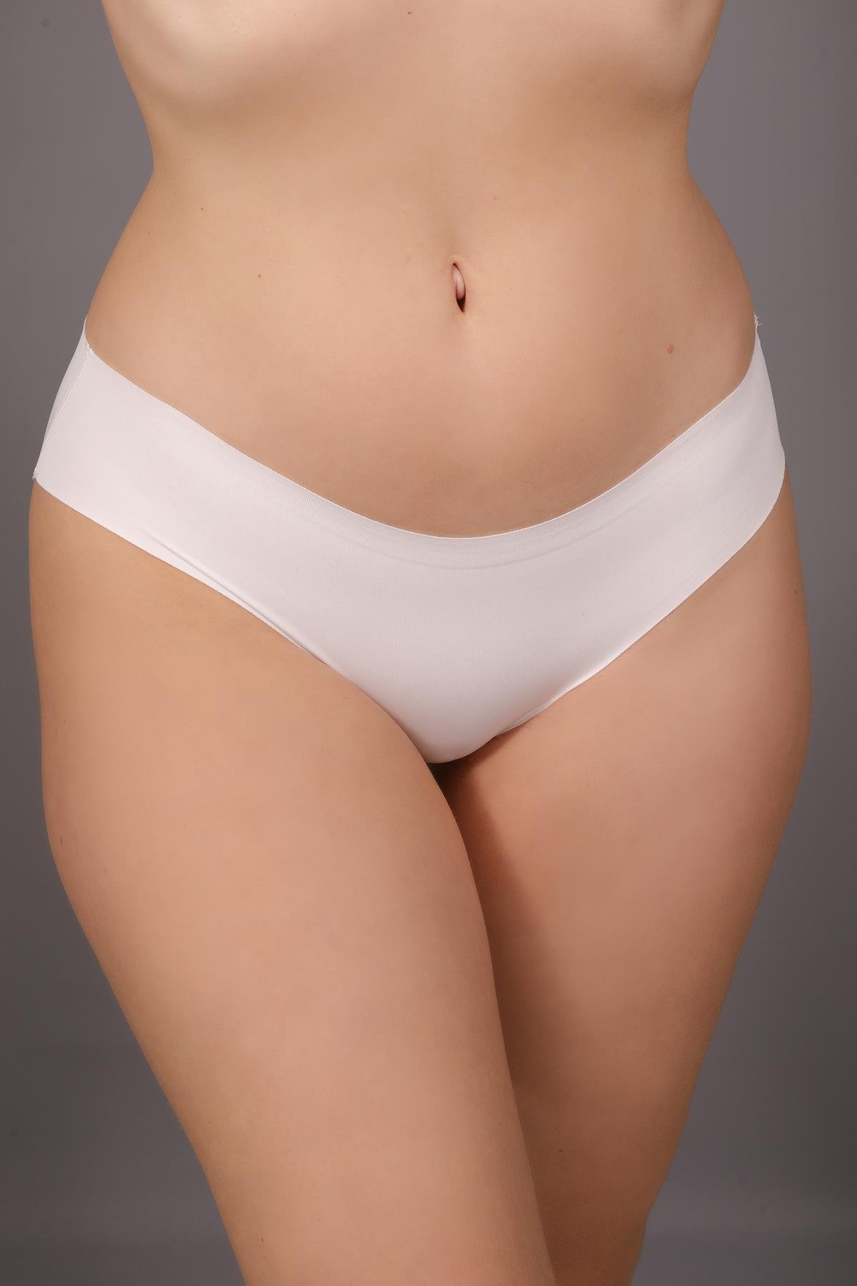 Non-Slip Waist Laser Cut Slip Briefs C19203 Ecru