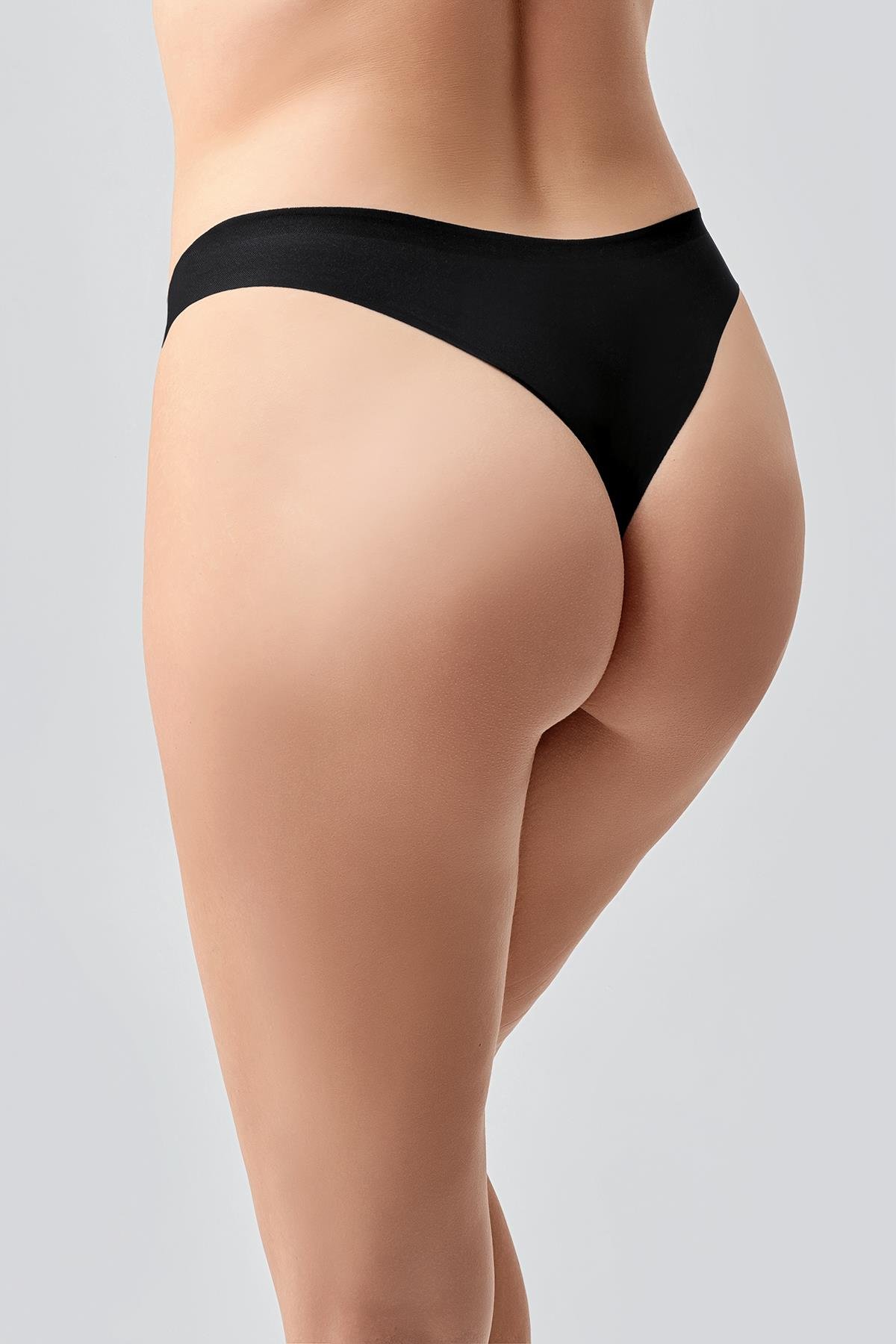 Non-Slip Waist Laser Brazilian Briefs C19204 Black
