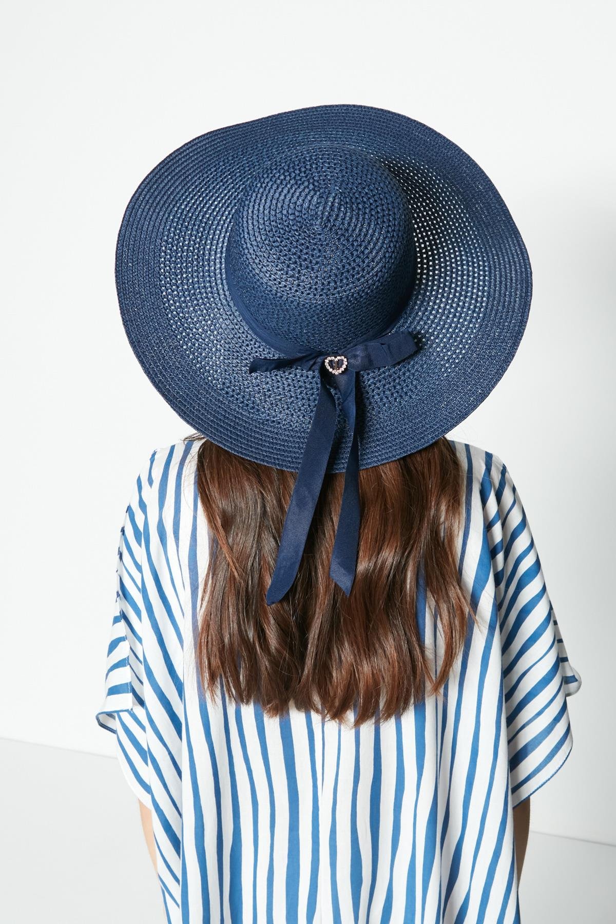 C&City Women Straw Hat Y23730-10 Navy Blue