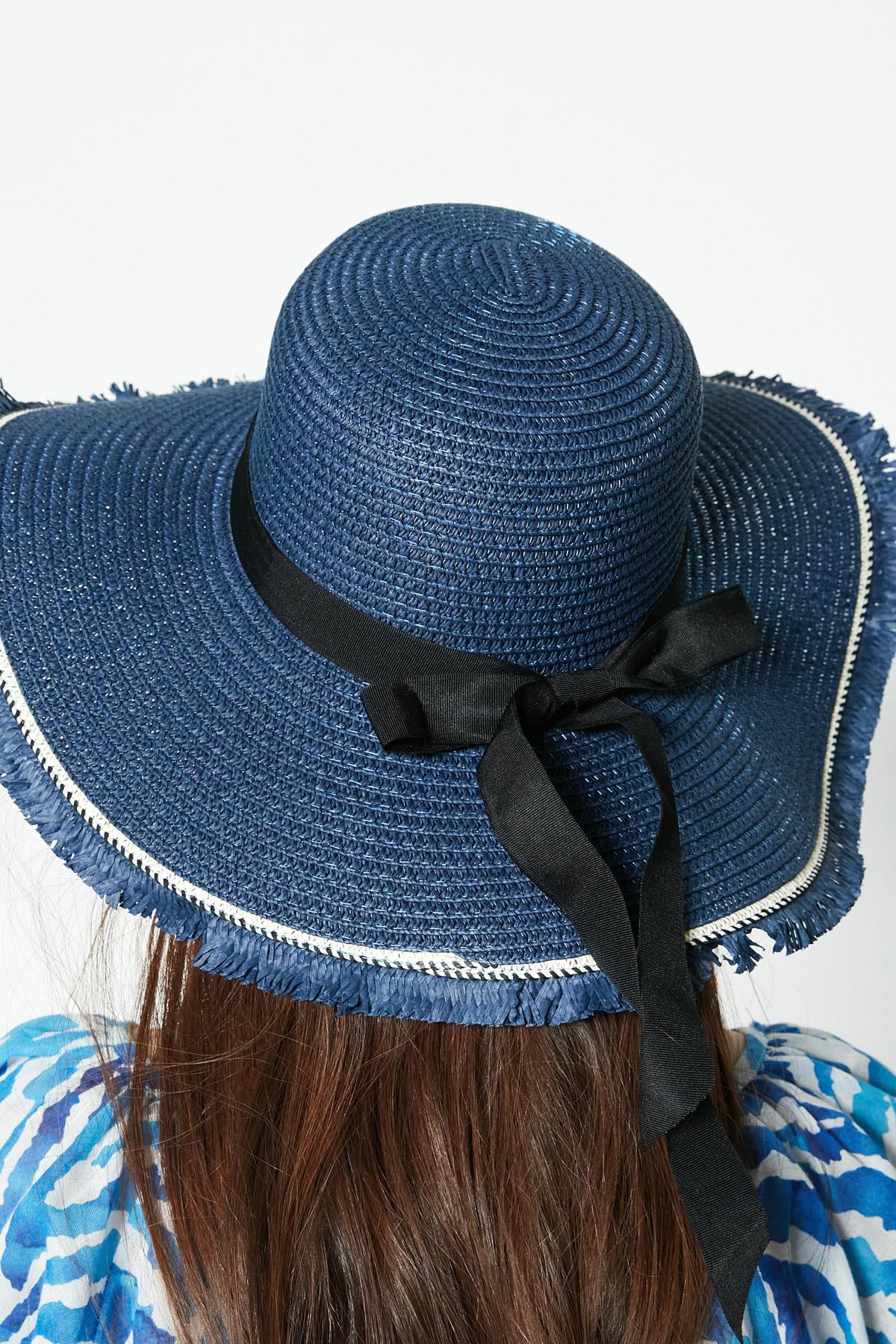 C&City Women Straw Hat Y23730-31 Navy Blue