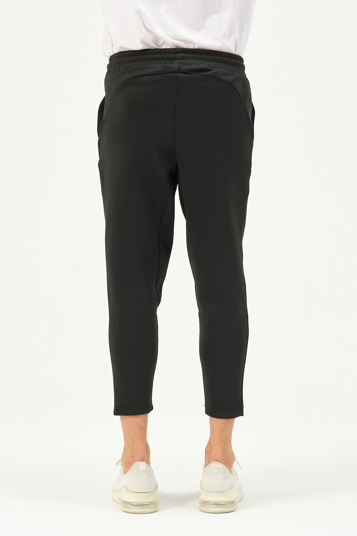 C&City Men Straight Leg Waist Detail Sweatpants 855  Black