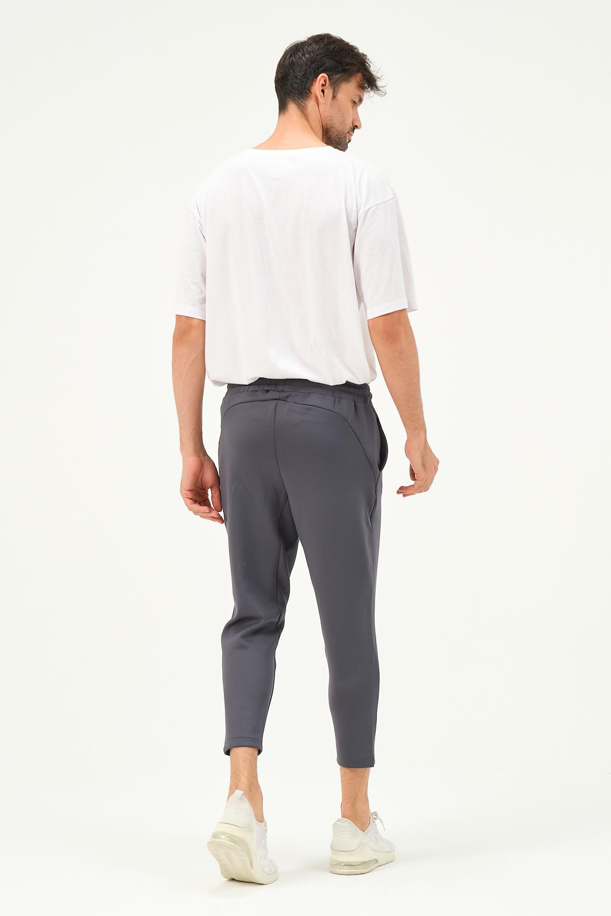 C&City Men Straight Leg Waist Detail Sweatpants 855  Smoked Color
