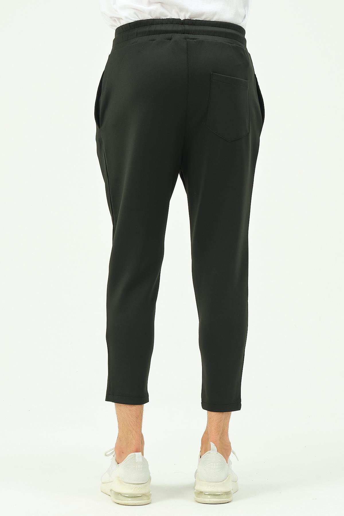 C&City Men Loose Cut Straight Leg Sweatpants with Back Pocket 856 Black