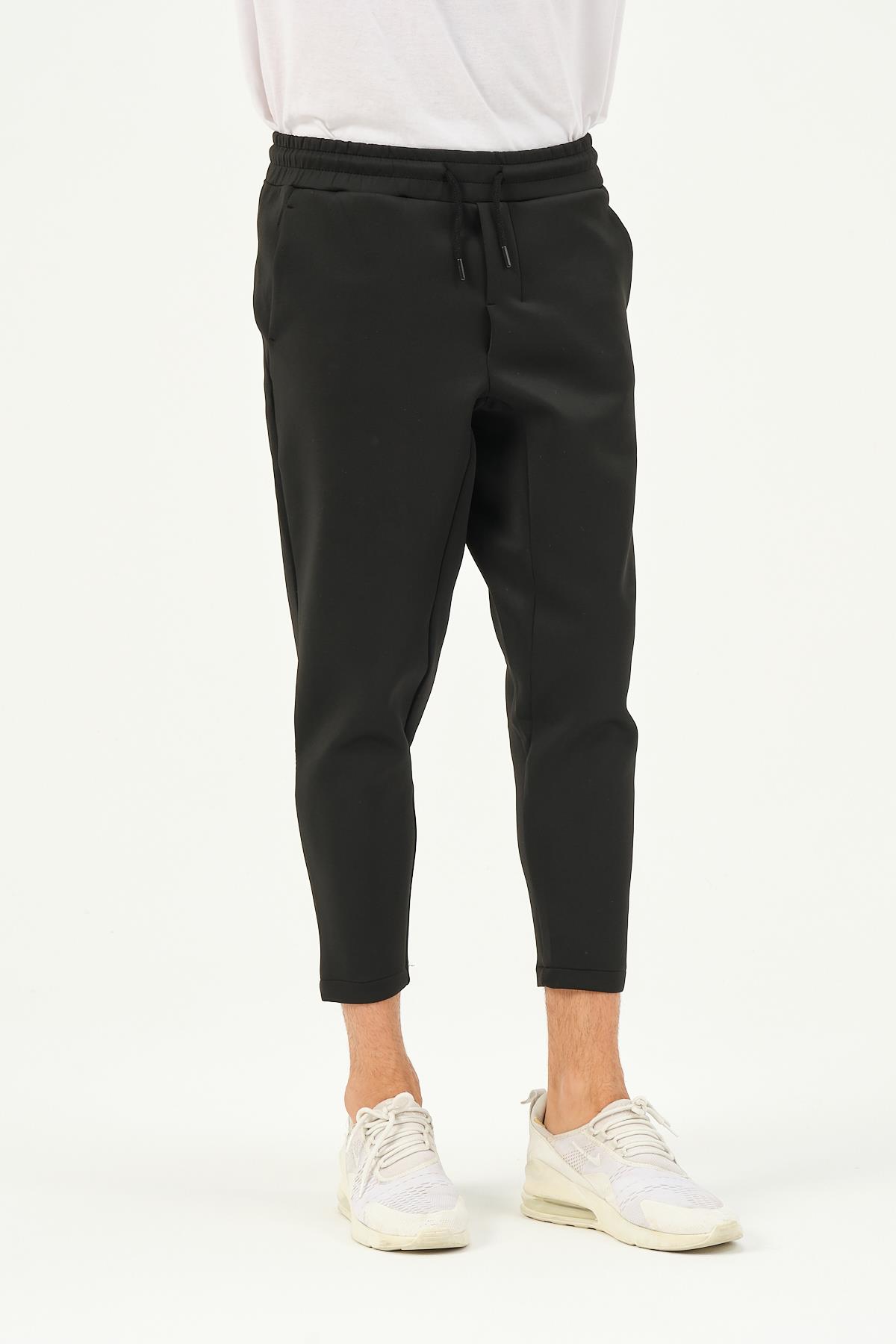 C&City Men Straight Leg Waist Detail Sweatpants 855  Black