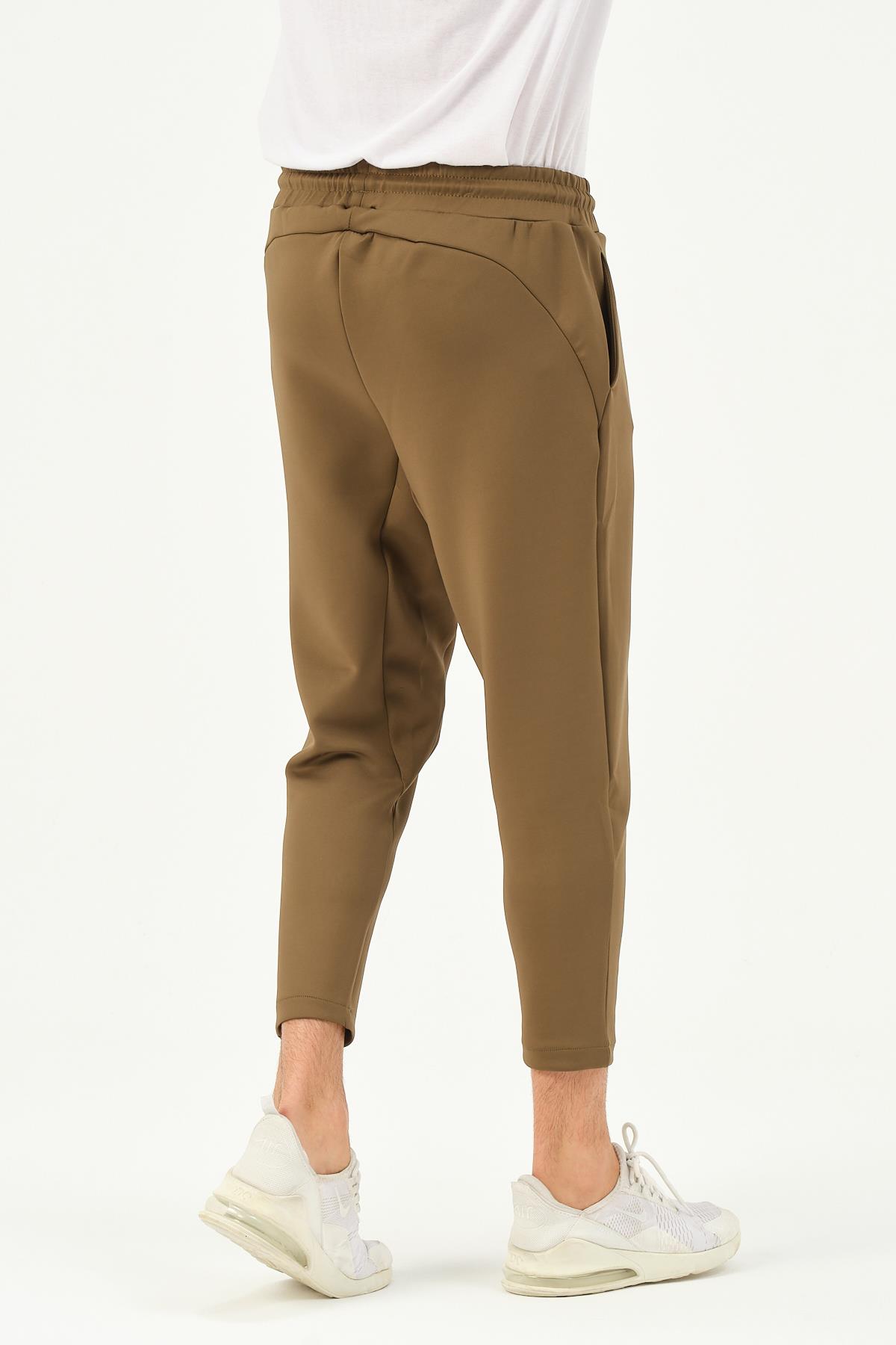 C&City Men Straight Leg Waist Detail Sweatpants 855  Khaki