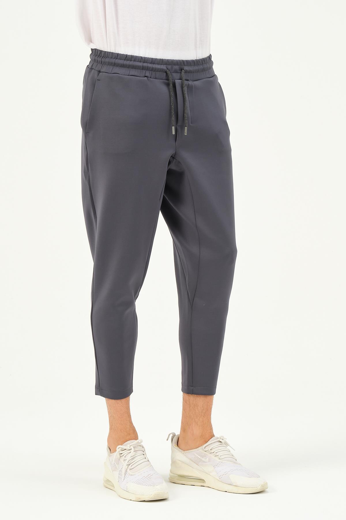 C&City Men Straight Leg Waist Detail Sweatpants 855  Smoked Color