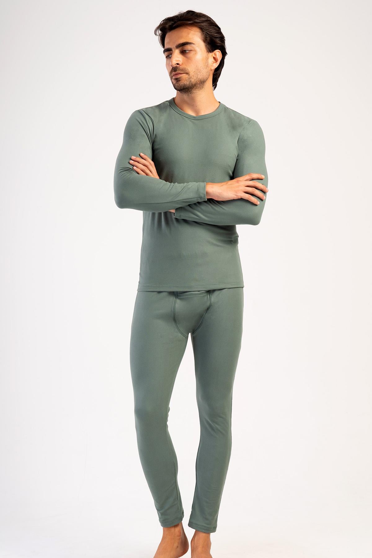 Erkek Uzun Kol Bisiklet Yaka Termal İçlik Takım 405153 / 409002 Haki