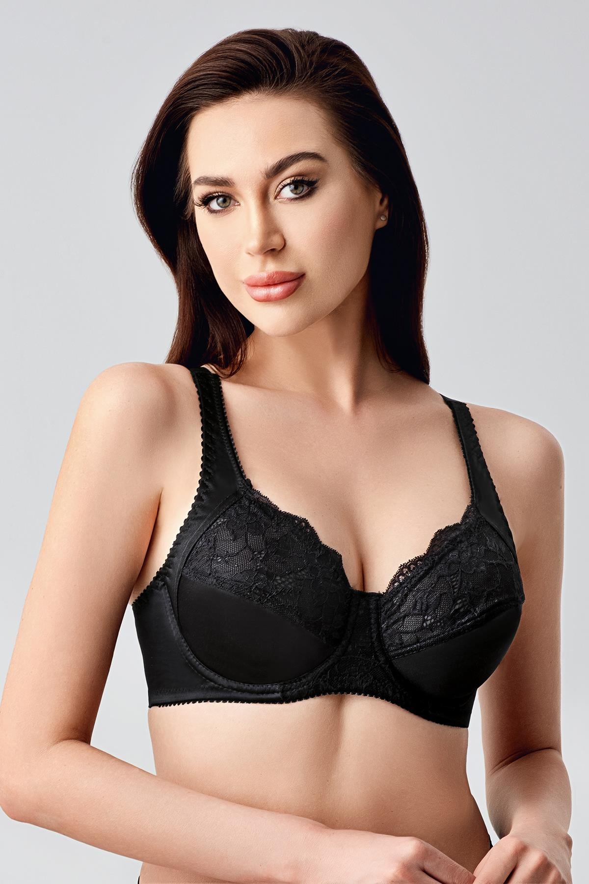 C&City Minimizer Bra with Lace Detail C12305 Black