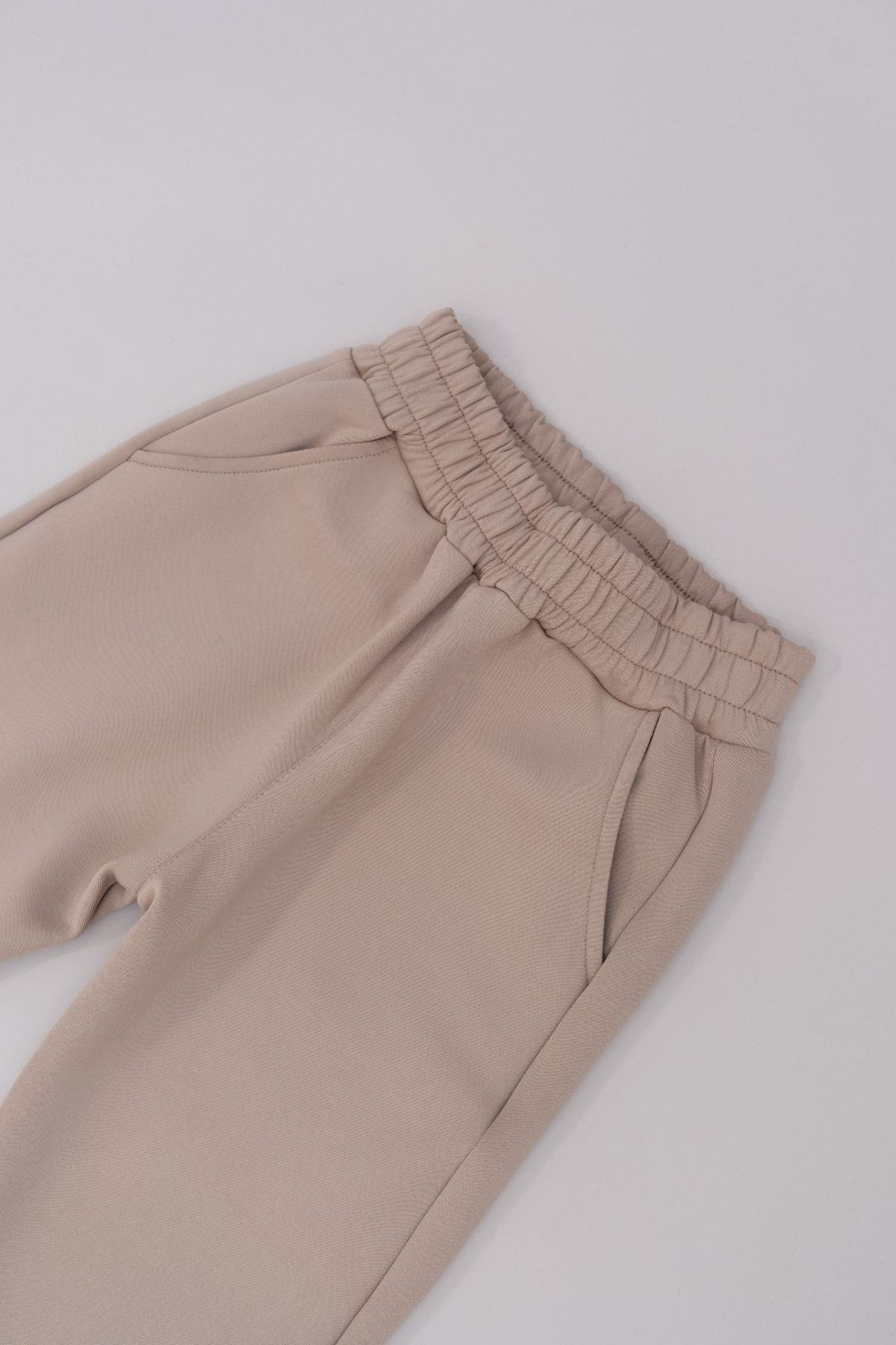 Boy's Double Cuffed Sweatpants 872 Stone Color