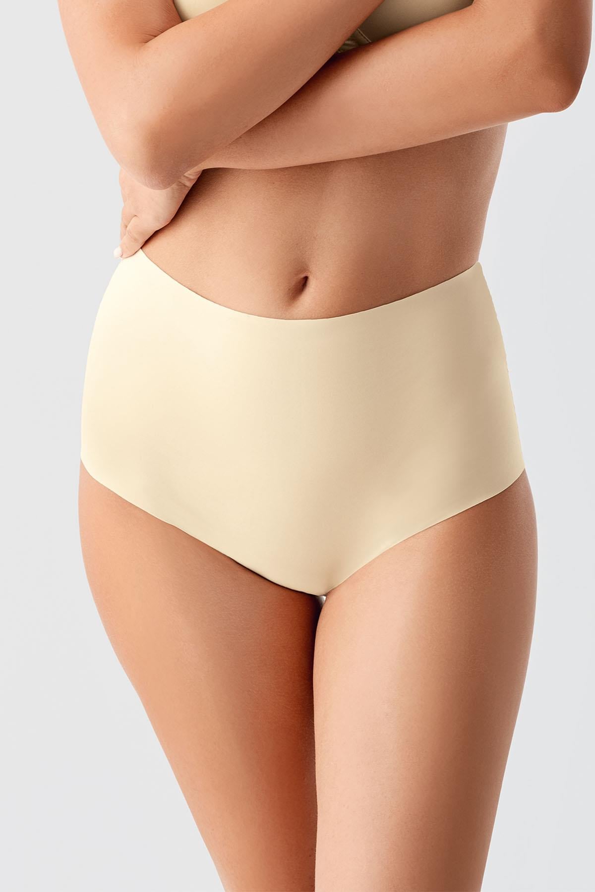 Plus Size Non-Slip High-Waisted Laser Cut Panties C19201 Skin