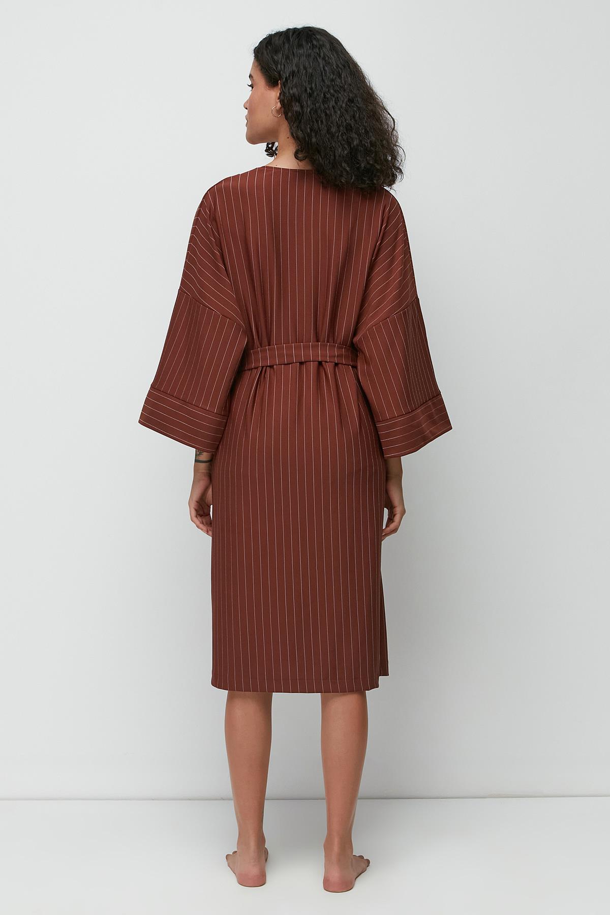 Batwing Sleeve Long Nightgown 9141 Brown