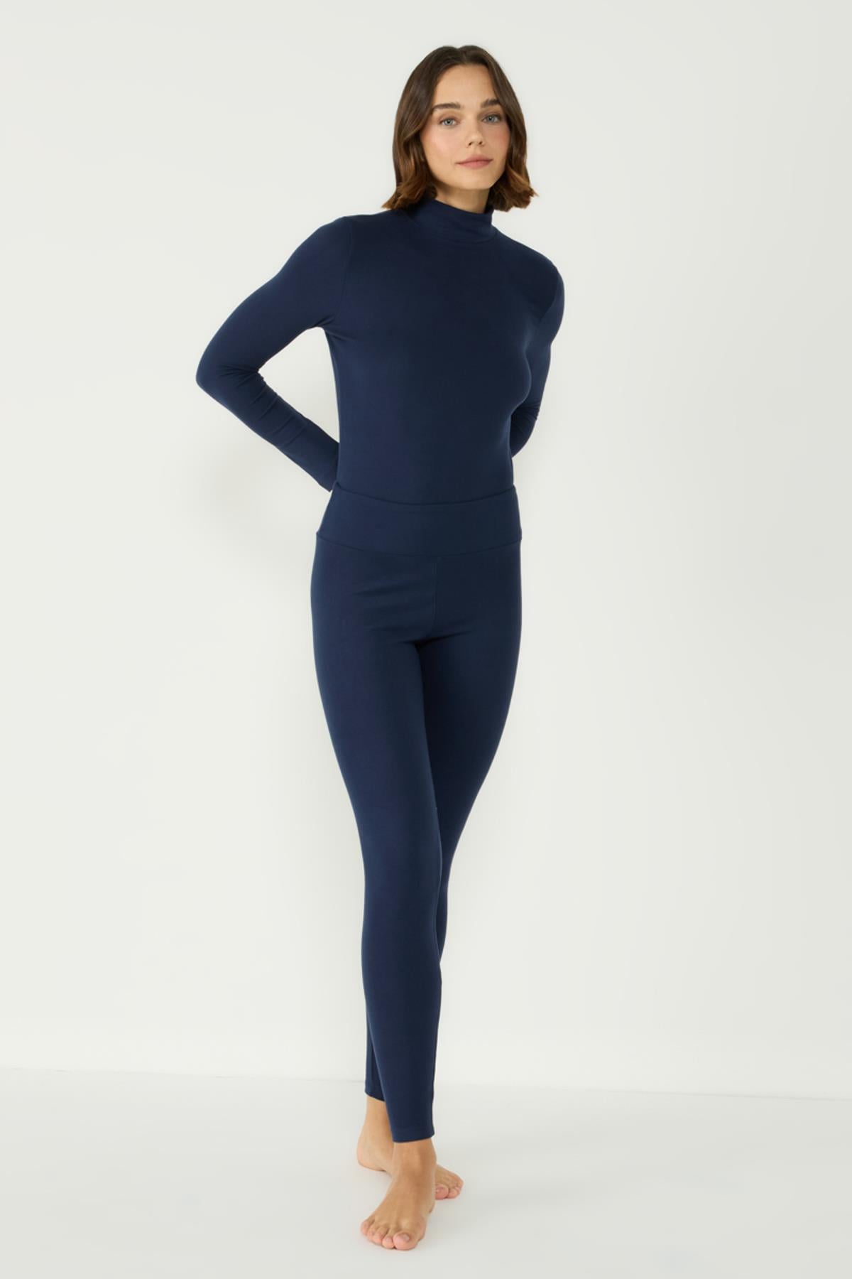 Kadın Yakalı Çıtçıtlı Termal Body 405155 / 409004 Lacivert